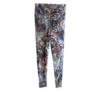 CCM Women Abstract Graphic High Waisted Athletic Leggings Multi-Color Small